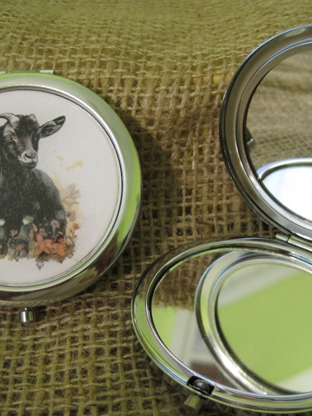 Baby Goat Themed Compact/Pocket Mirror